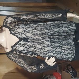 Lace top long sleeve, black - Gimmicks, XL